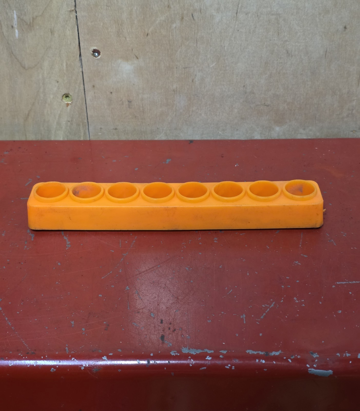 Magnetic 8 Hole 3/8″ Drive Socket Organizer Orange