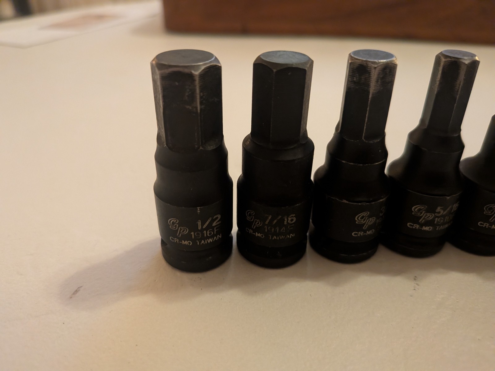 3/8″ Drive 7 Piece Hex Driver Set GRY-1297H, No box, No engraving