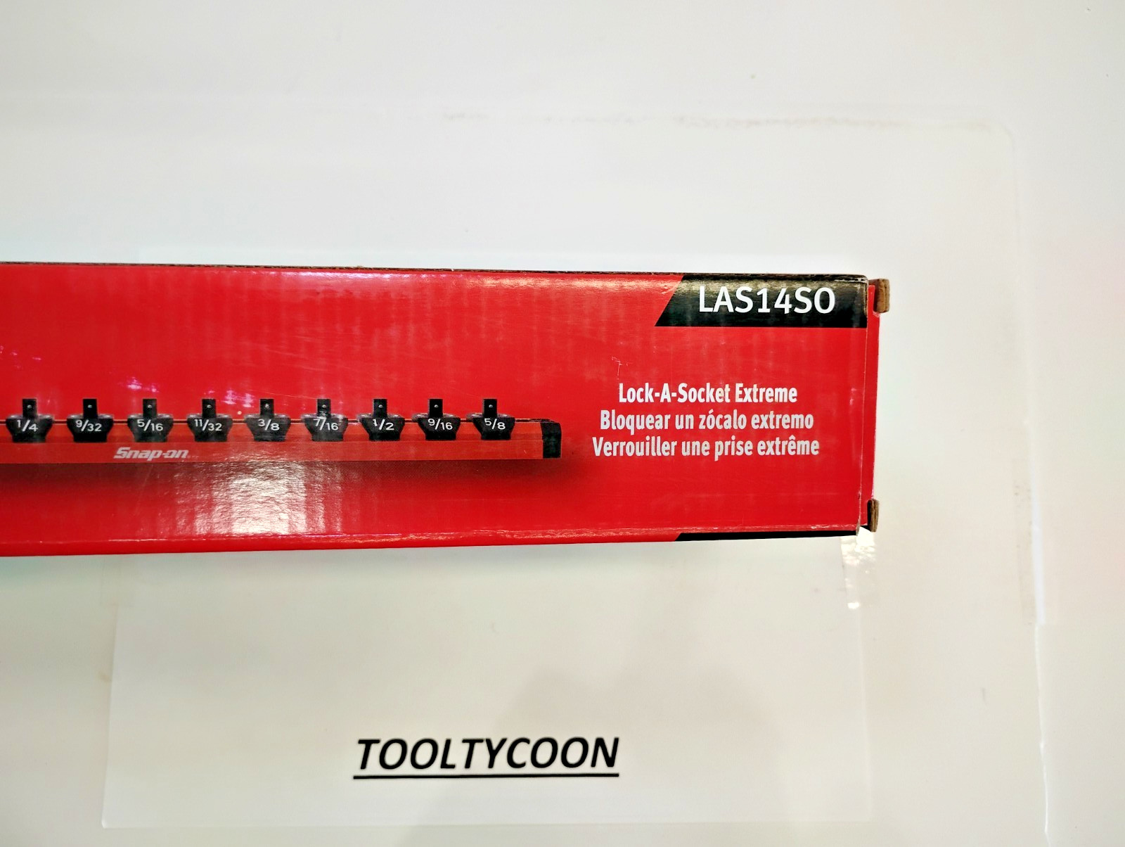 Snap-on Tools NEW ORANGE 1/4″ Drive SAE 14 Post Lock-A-Socket Rail LAS14S0
