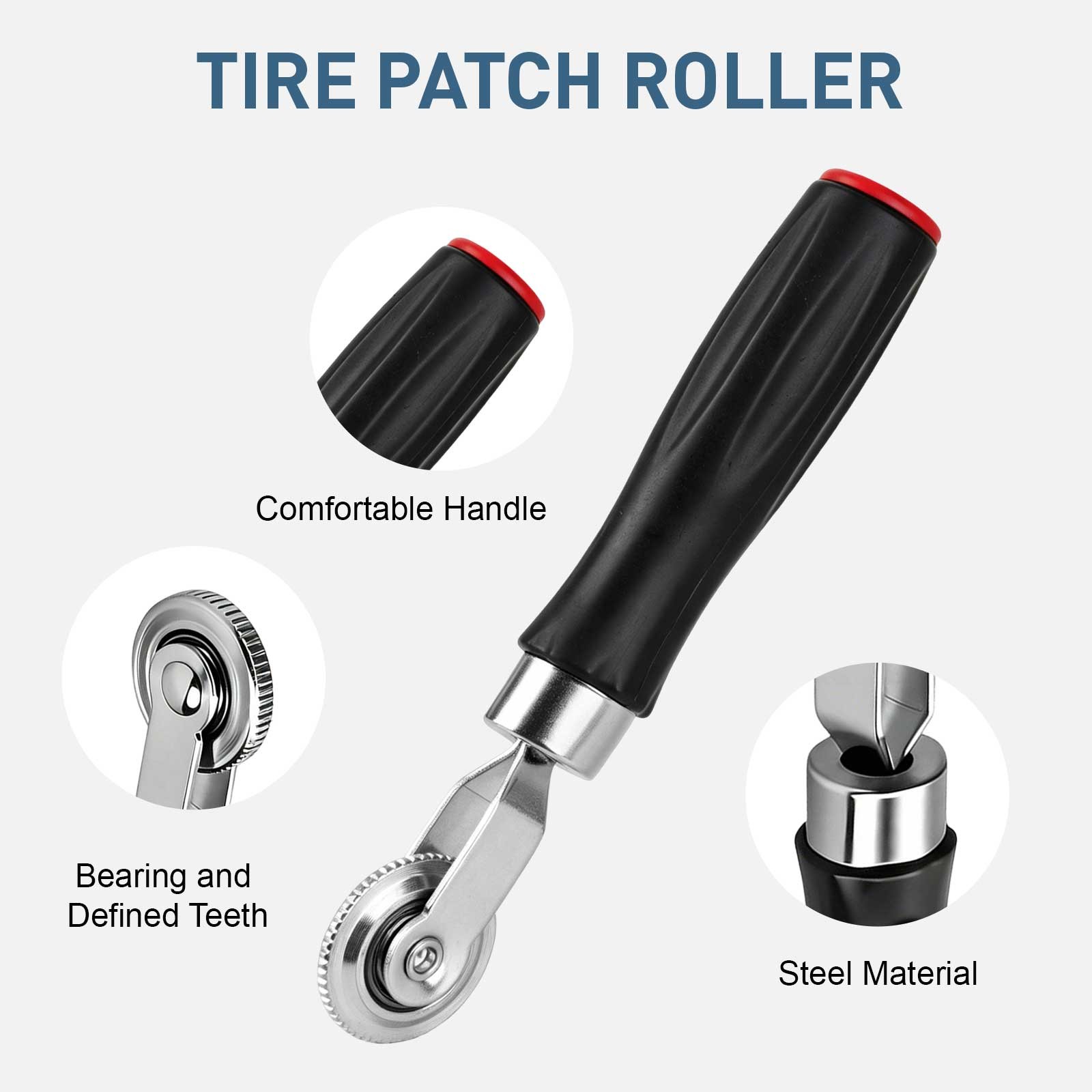 2 PCS Sound Deadening Roller Kit 6mm 40mm Steel Seam Rolling for Car Tire Repair