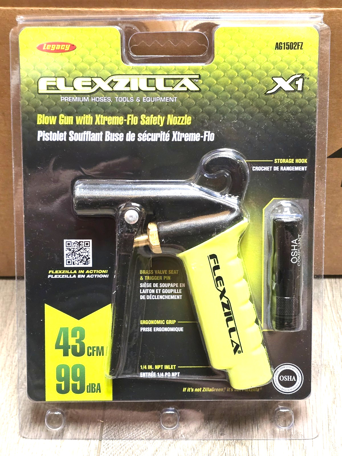 Legacy Flexzilla X1 Xtreme Flow Safety Air Blow Gun, OSHA Compliant #AG1502FZ
