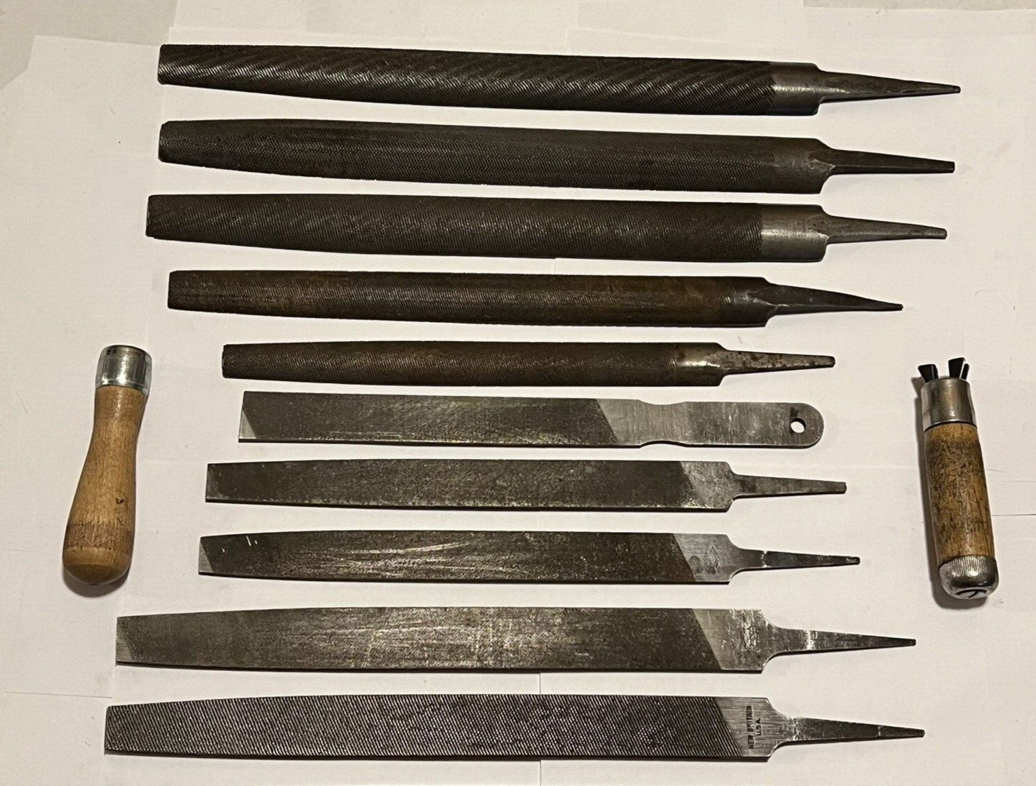 Vintage File set 12 pc Heller Nicholson New Britain Mill Flat Bastard Half Round