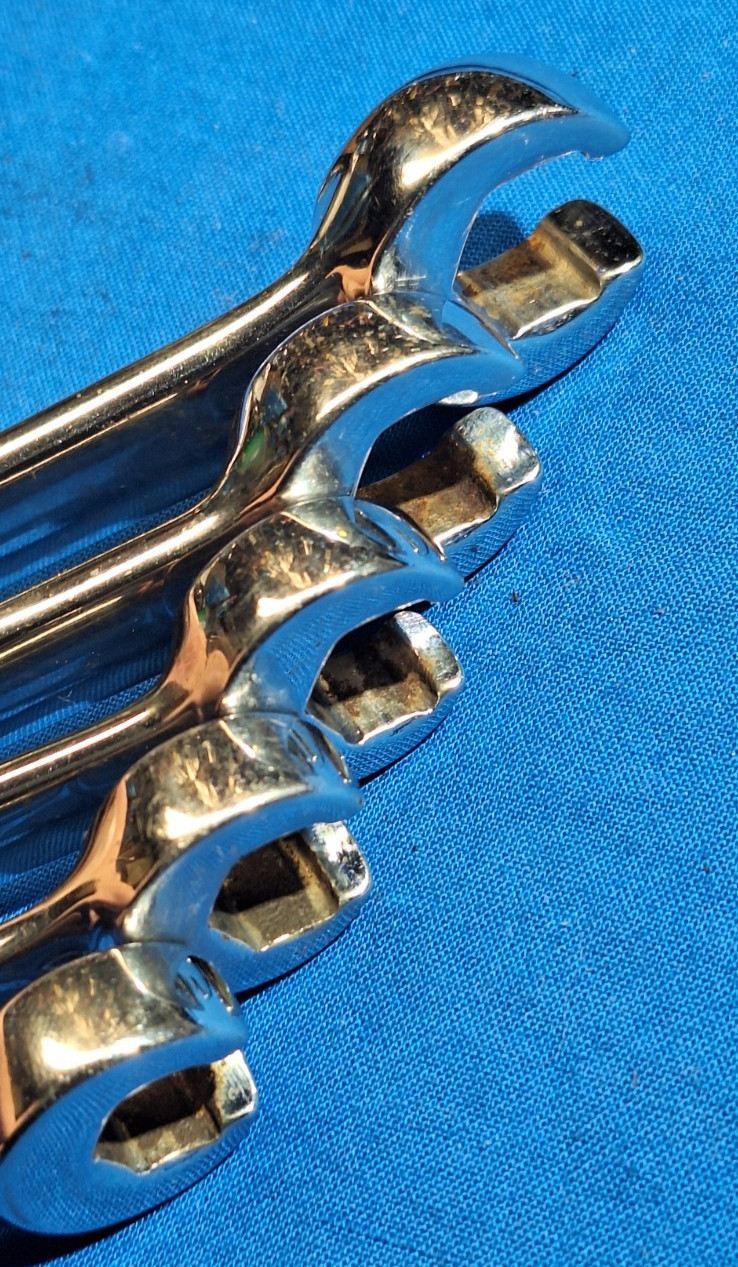 Snap-On RXSM605 5 piece METRIC open end flare nut wrench set 10mm-14mm w/Tray