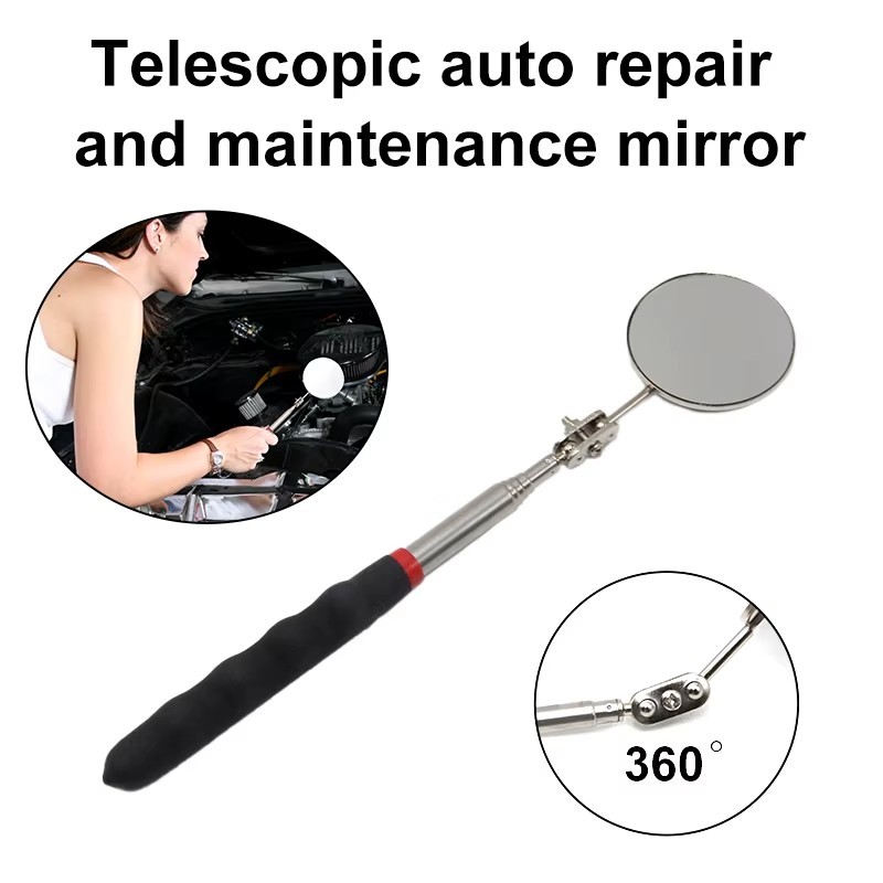 LED Telescoping Inspection Mirror – 360° Rotating Tool for Mechanics