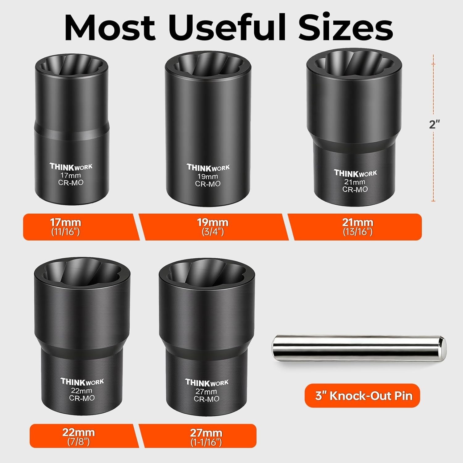 1/2-inch Drive Bolt Extractor Socket Set
