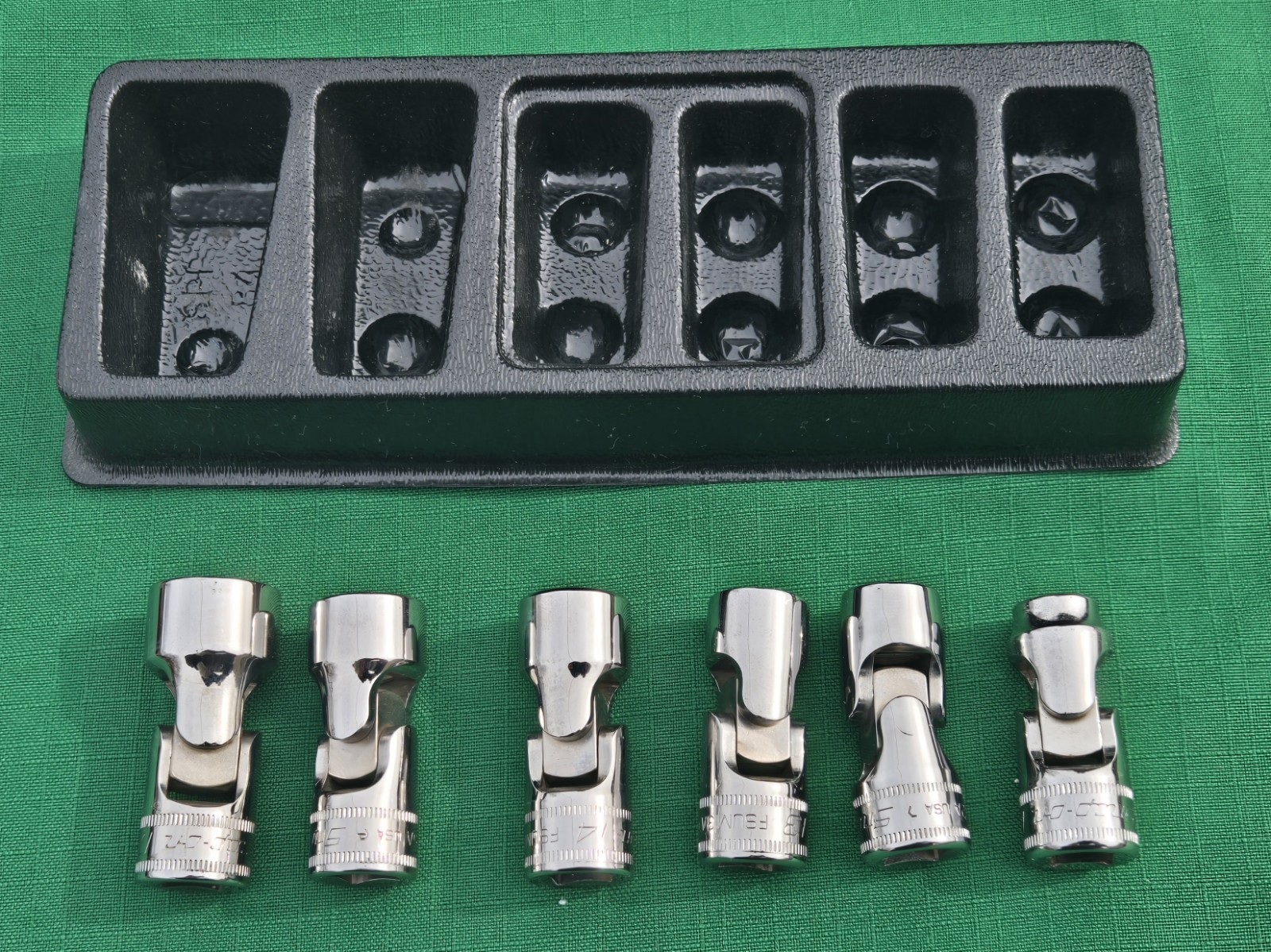 Snap-on 3/8″ Dr. 6pc METRIC SWIVEL UNIVERSAL 6 POINT SOCKET SET 206FSUM USA EXC