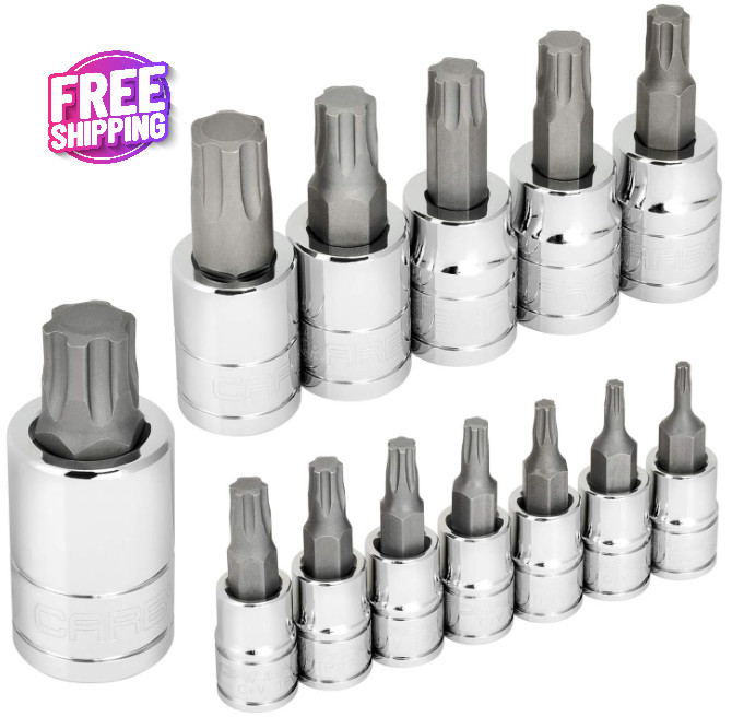 Torx Plus (aka 6 Lobe) Bit Socket Set – 13 Piece, TP-8/IP-8 to TP-60/IP-60