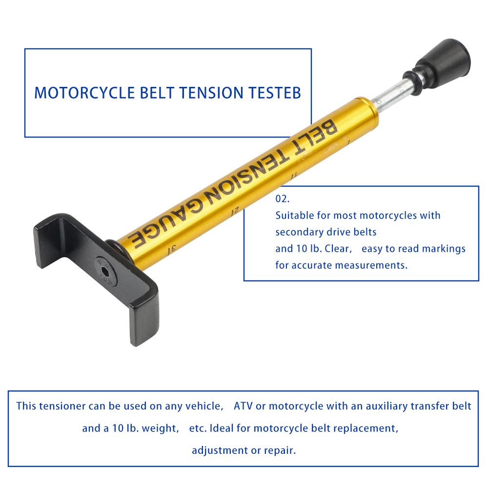 Motorcycle Adjustable Belt Tension Gauge Tool Fit Harley & All Belt Drive Bike