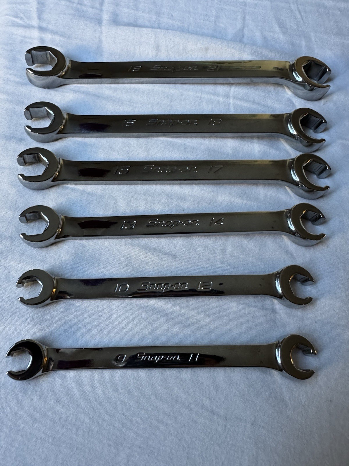 Snap-On 6 pc 6-Point Metric Flank Drive® Double End Flare Nut Wrench Set 9-21 mm