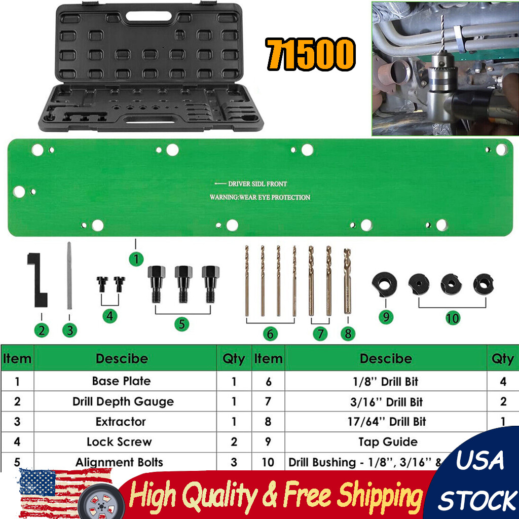 71500 Broken Exhaust Manifold Bolt Stud Drill Template for Dodge 5.7L Hemi Motor