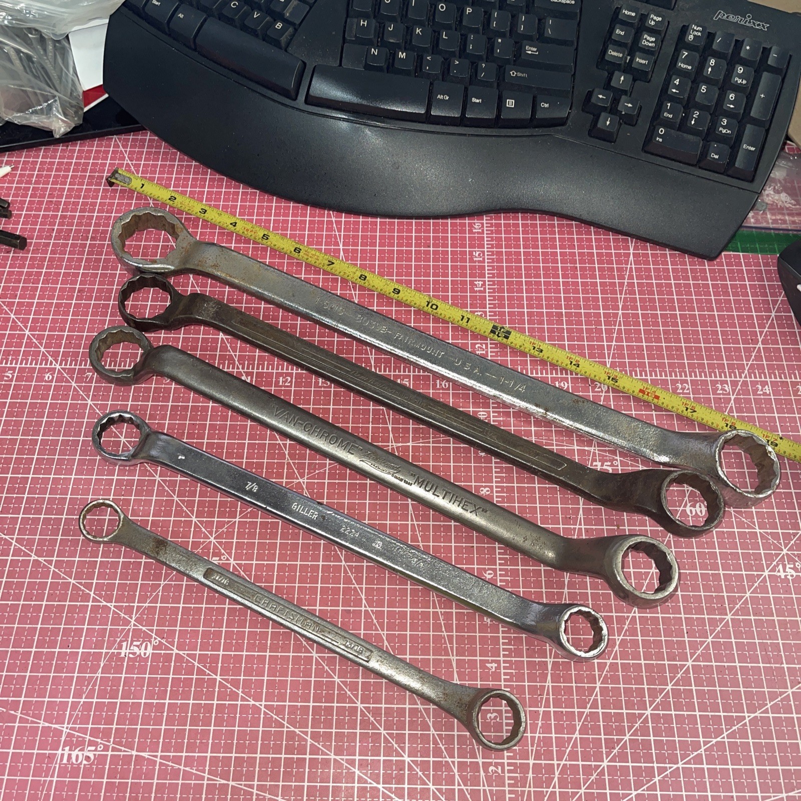 USA Made 5 Piece SAE 12 Point Offset Box End Wrench Set 1-5/16 – 11/16 In Jumbo