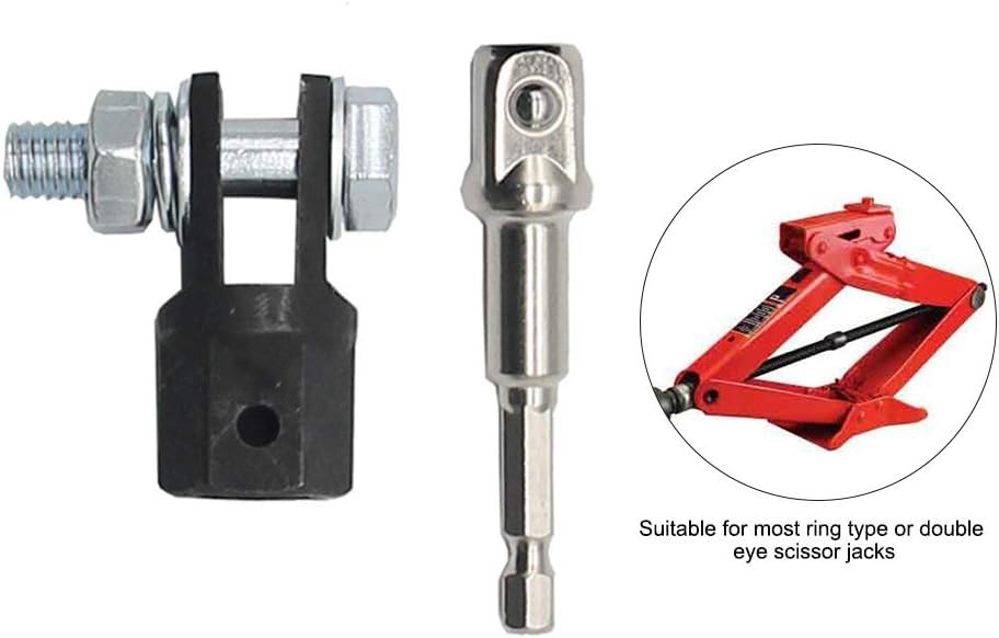 1/2 Inch Car Scissor Jack Adapter Chrome Vanadium Steel Drive Impact Wrench Tool