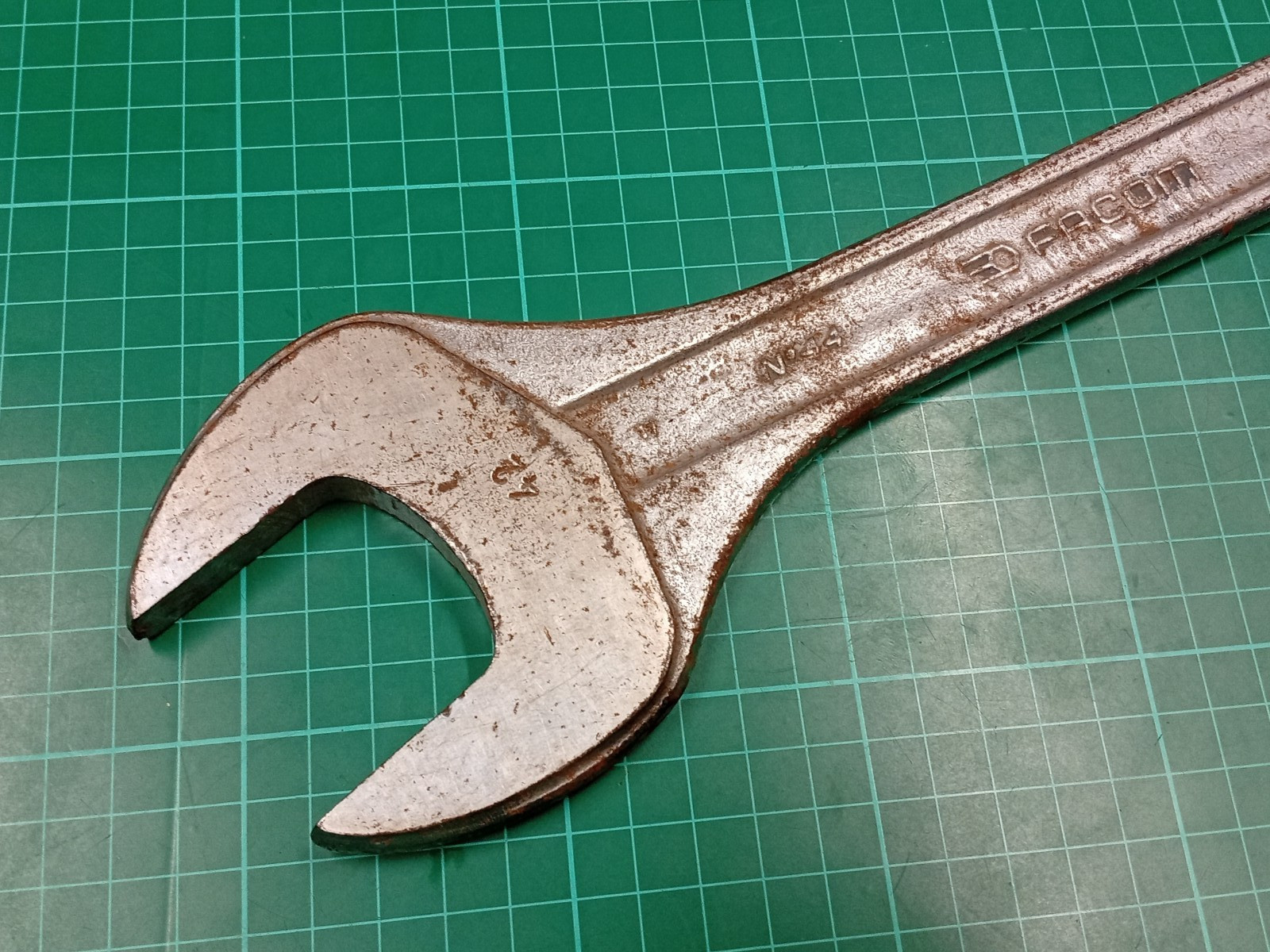 Vintage Facom No44, 38mm x 42mm Vanachrome, Open Ended Spanner, Made In France
