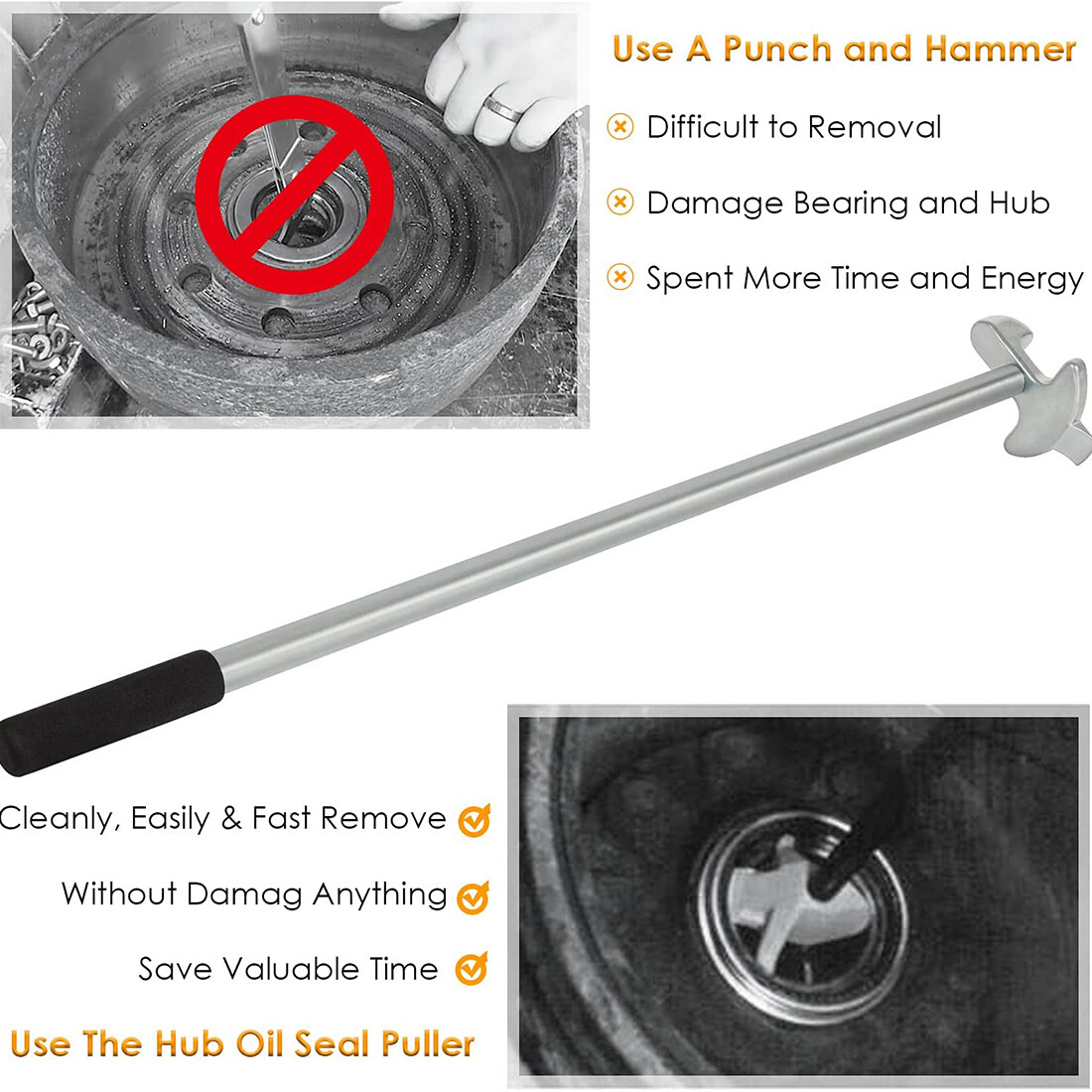 5085 Hub Oil Seal Remover Puller Automotive Tools For Trailer & Truck Axles
