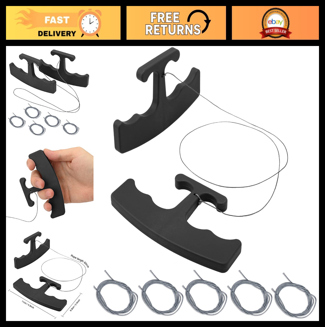 Car Emblem Removal Tool Kit – 5PCS Badge Remover with 60CM PE Cord for Logos & N