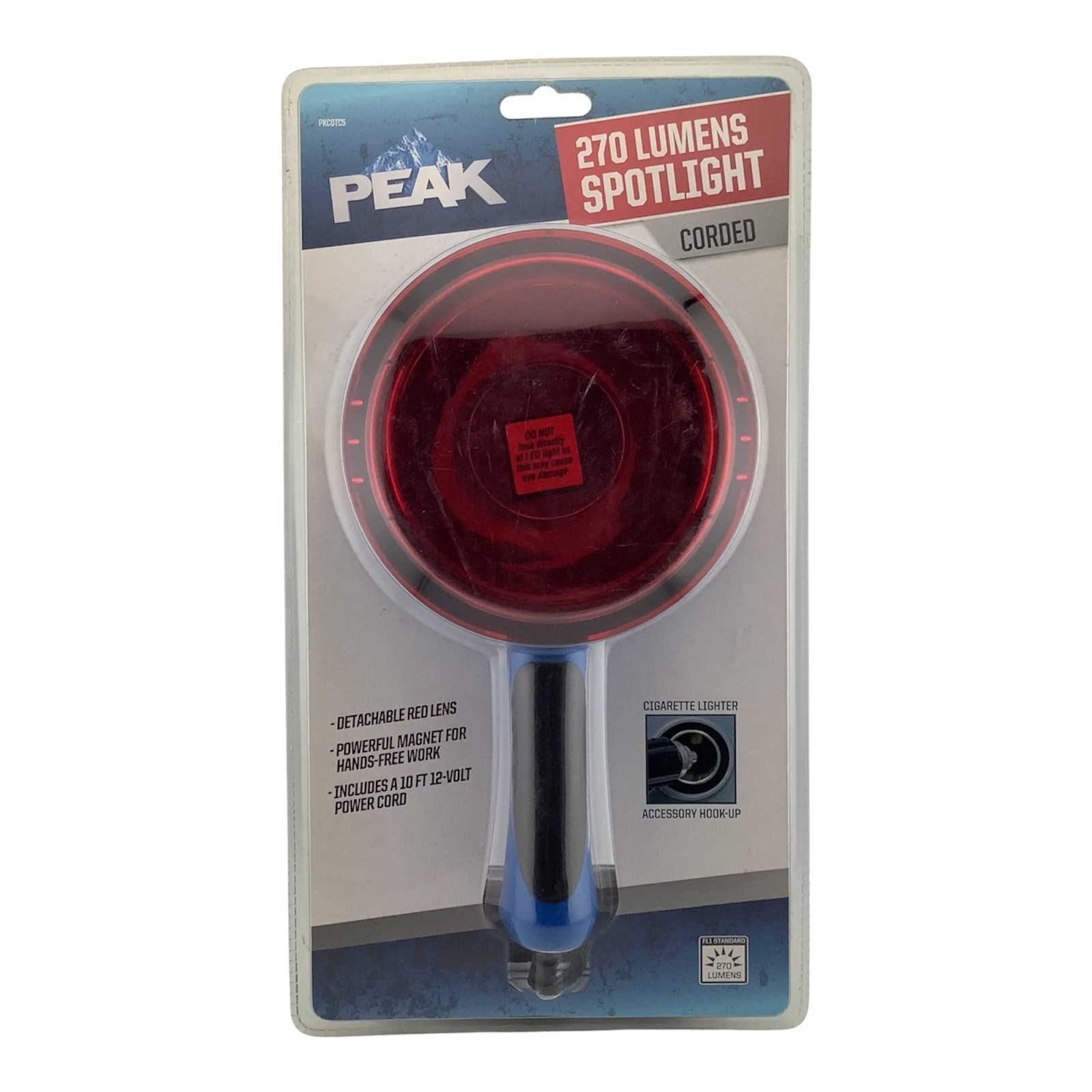 Peak 270 Lumens Spotlight Detachable Red Lens Corded New Packaging Shelf Wear