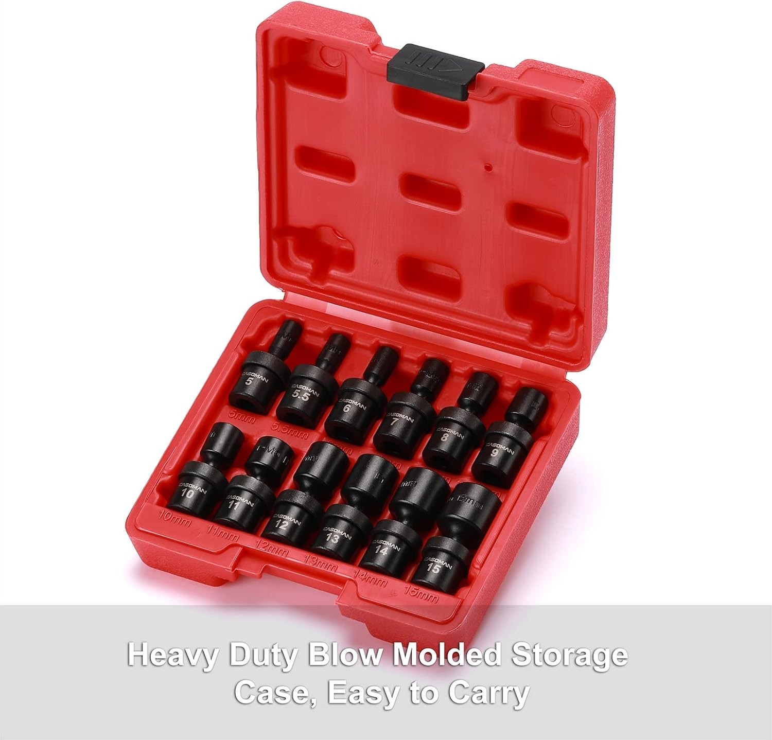1/4-Inch Drive Metric Impact Socket Set, 12-Pieces Cr-Mo, Easy-to-Read Sizes