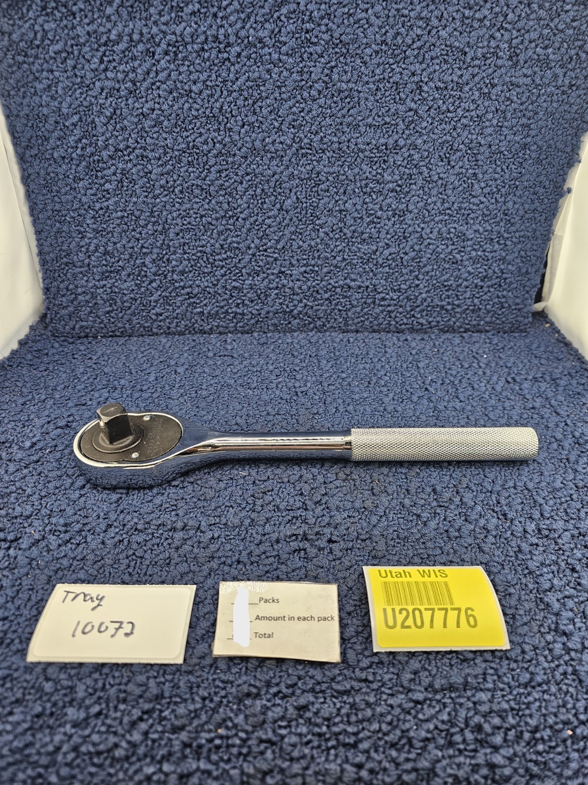 Proto 5449: 1/2 in Drive 10 in. Long Pear Head Standard Ratchet, Chrome Polished