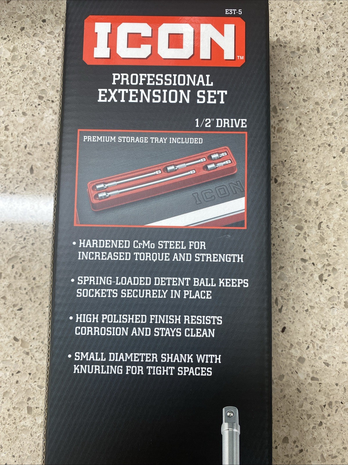 NEW ICON 1/2″ Drive Professional Extension Set E3T-5 58275