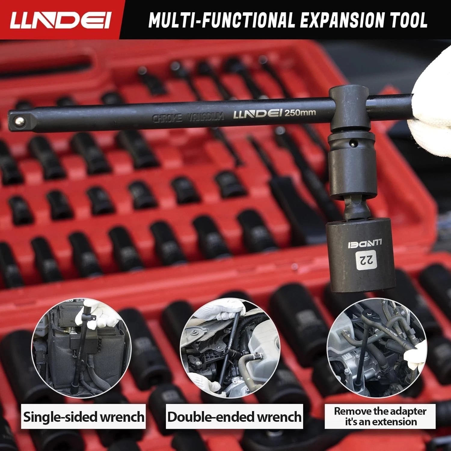 Versatile 186-Piece Ratchet Socket Wrench Set for Mechanics