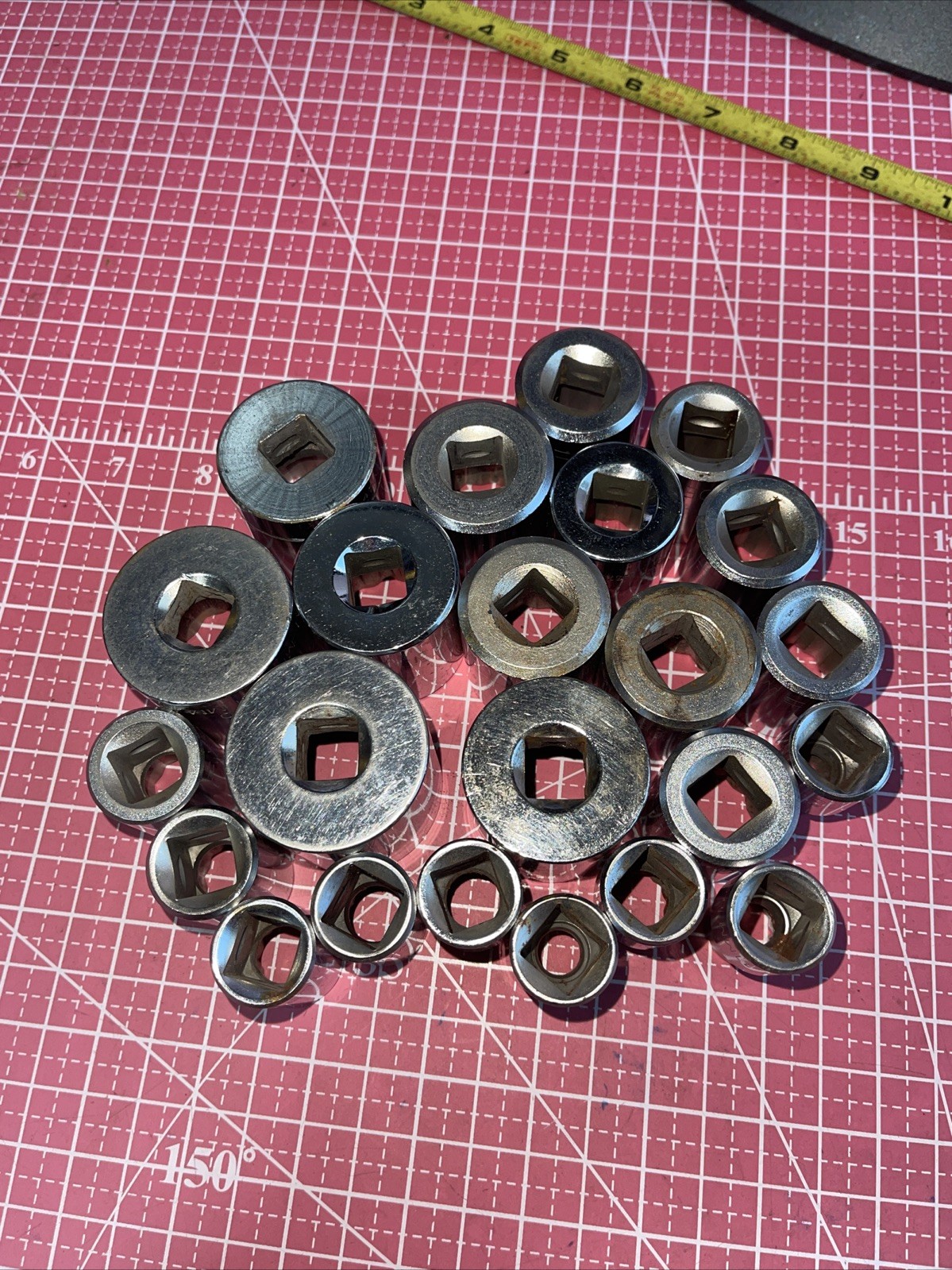 Wilde USA 23 Piece 10 – 32 MM Metric 1/2 drive 12 Point socket Set Easco KD Rare