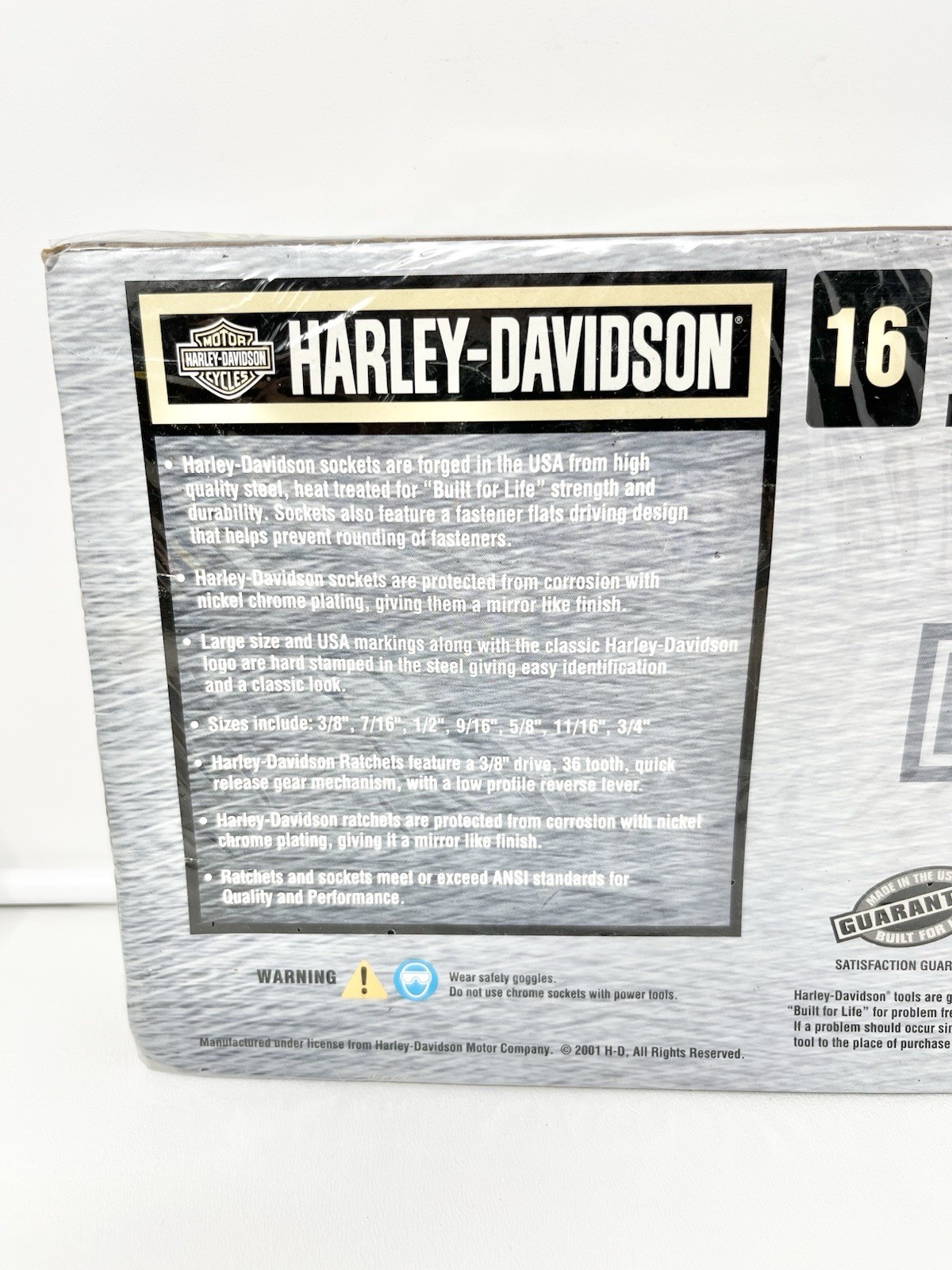 Harley Davidson HD USA 16-Piece Socket Ratchet Set Torn/Open Package As Is Read