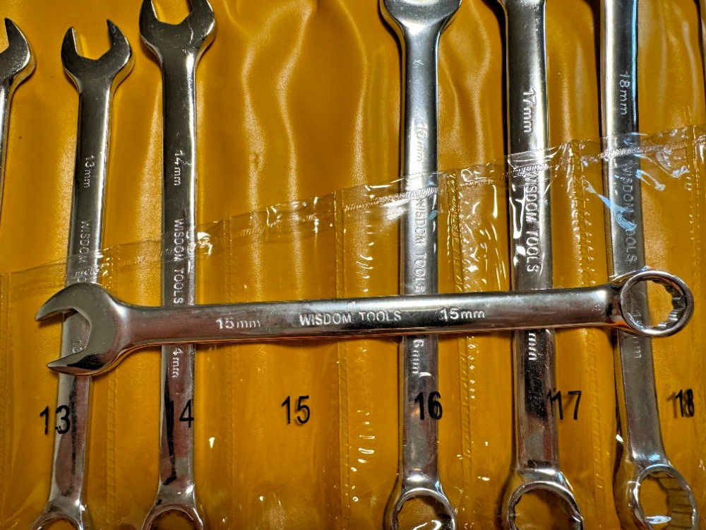 Wisdom 01-W11MWV-1 – 11pc Metric Long Pattern Combination Wrench Set (9mm – 19mm