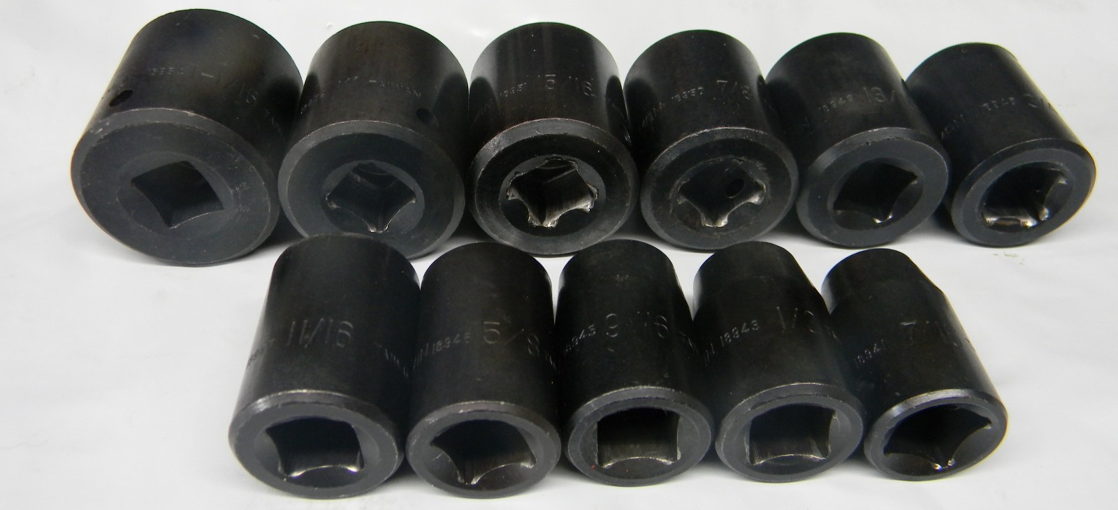 CRAFTSMAN 1/2″ DR 11PC SHALLOW SAE 6PT IMPACT SOCKET SET 7/16″-1-1/16″ TAIWAN