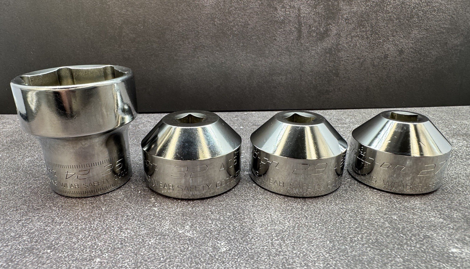 Snap-On OFSKIT, 24/27/35/36mm 4-piece Oil/Fuel Filter Socket Set