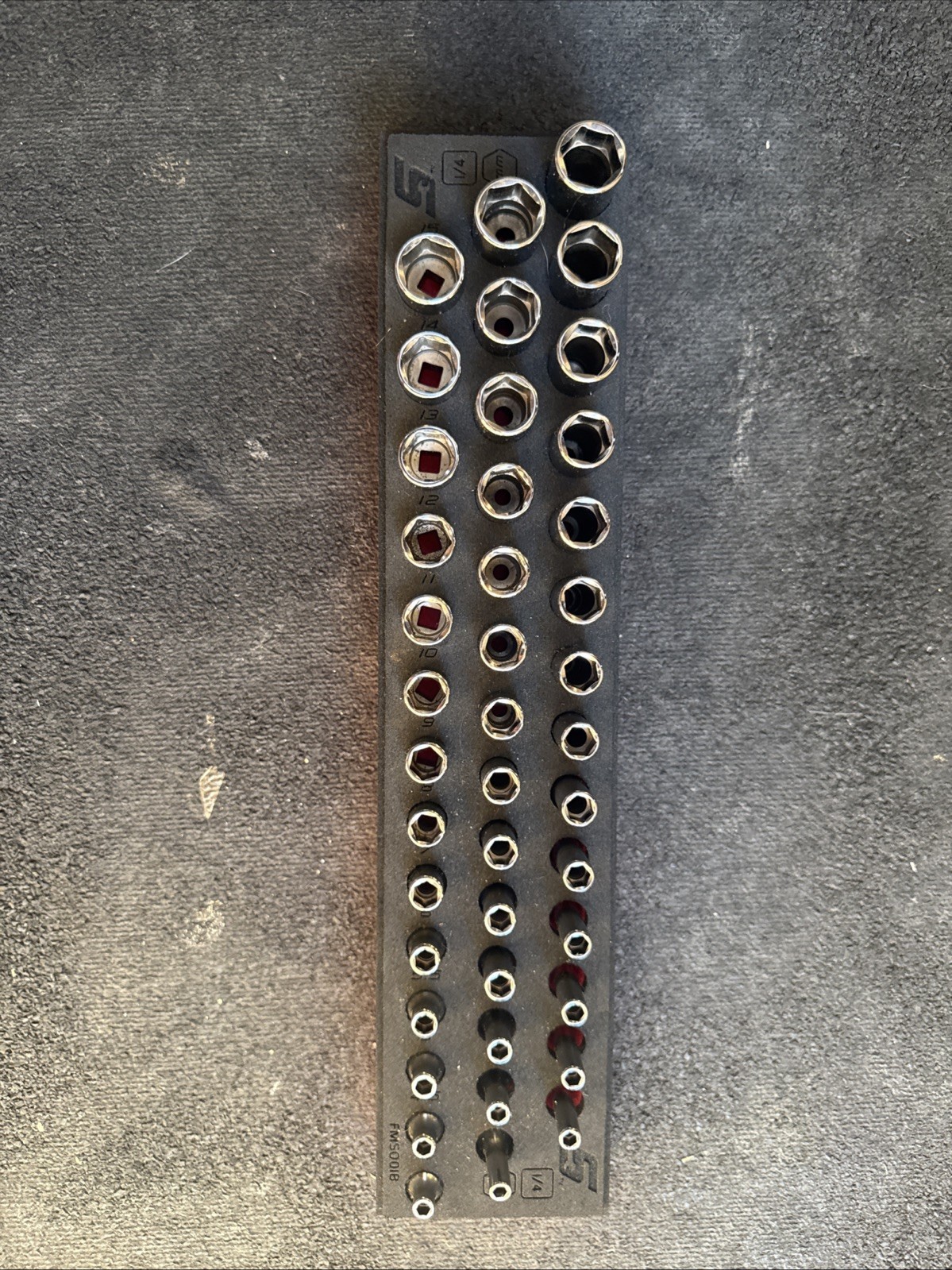 For Snap-on NEW 42PIECE 1/4″ Drive 6-Point Metric Socket Set /Red PRO-FI Foam