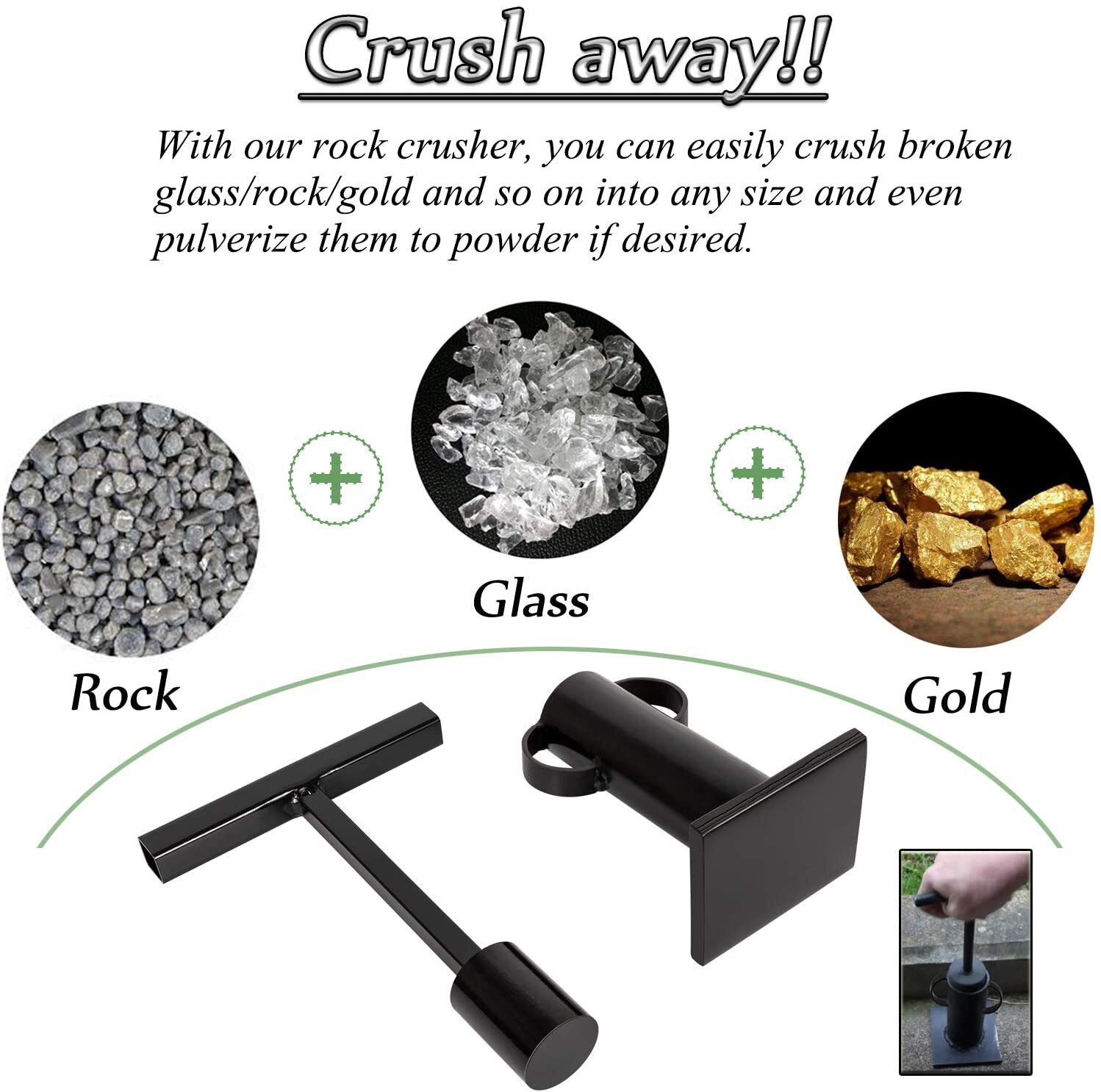 Frit Maker Glass Breaker Ore Crusher Gold Prospecting Stone Rock Hound Gold Rush