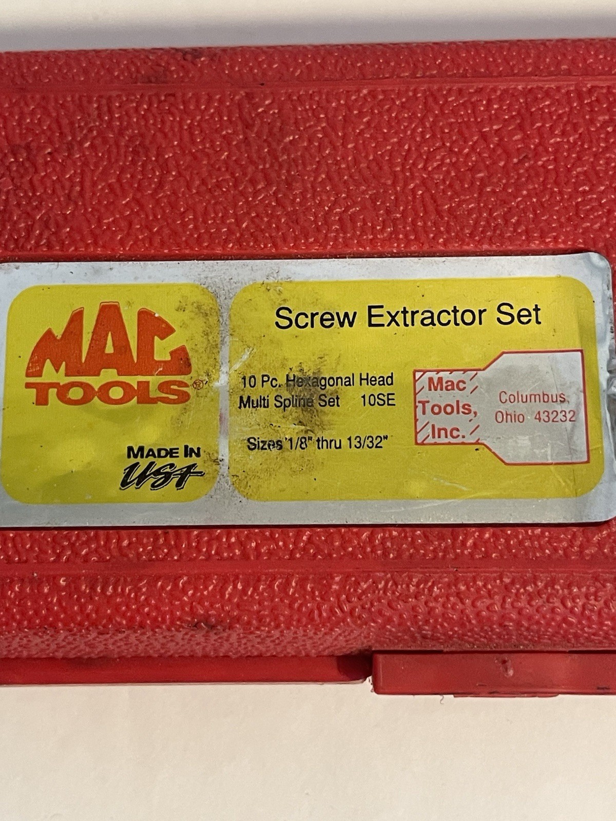 Mac Tools 10SE 10 PC Hexagonal Head Screw Extractor Set USA 1 Broken