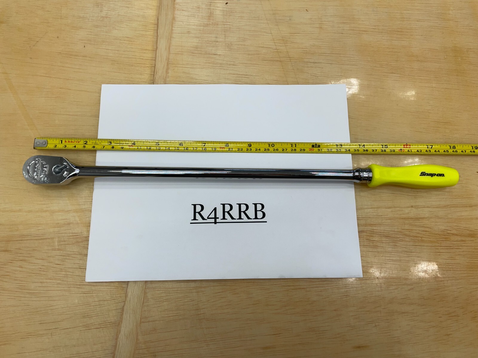 Snap-on Tools NEW HI-VIZ 3/8″ Drive Hard Grip Extra-Long Fixed Ratchet FHLLD80HV