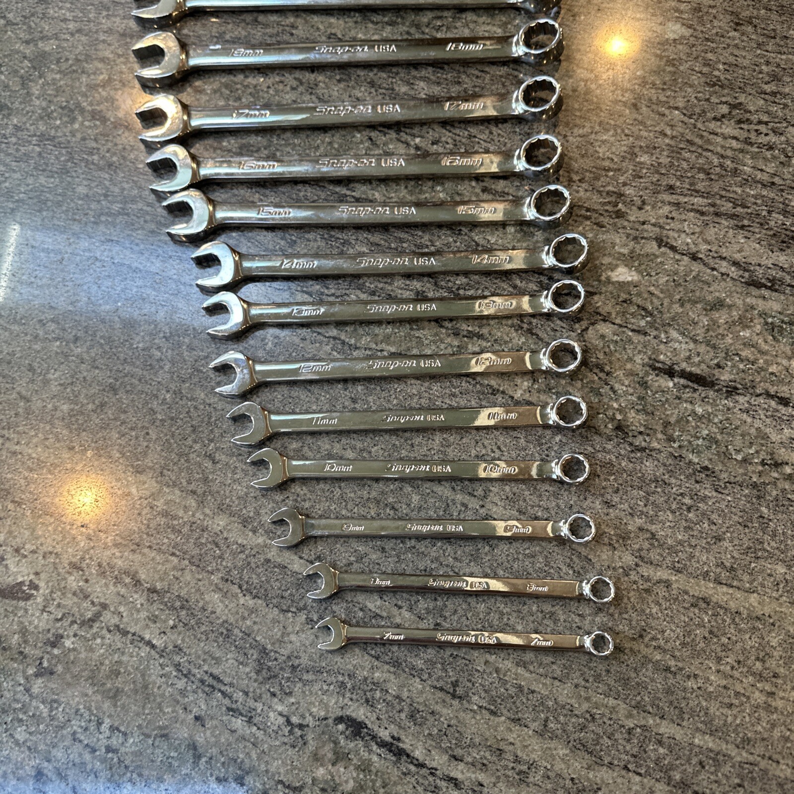 Snap-on 19pc master metric flank drive plus combination wrench set 7-25mm