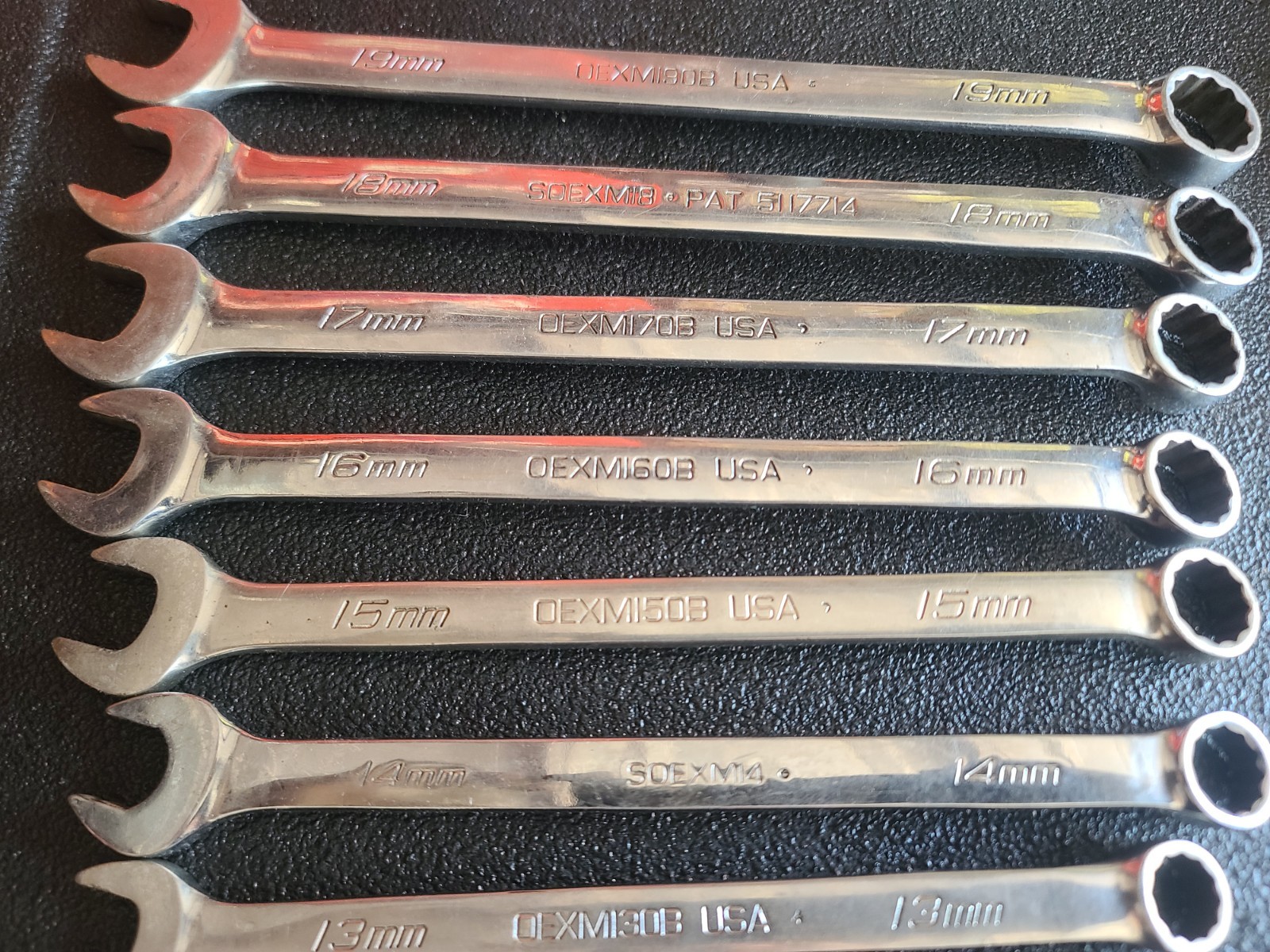 SNAP-ON 10PC METRIC 12PT FLANK DRIVE SHORT COMBINATION WRENCH SET 10-19MM