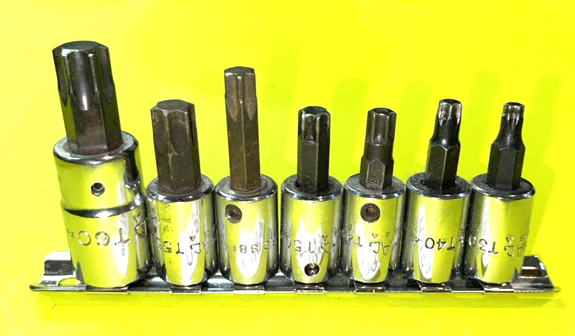 MAC TOOLS 7 PIECE MULTI DRIVE TORX BIT SOCKET DRIVER SET T30-T60 INCLUDING A GM