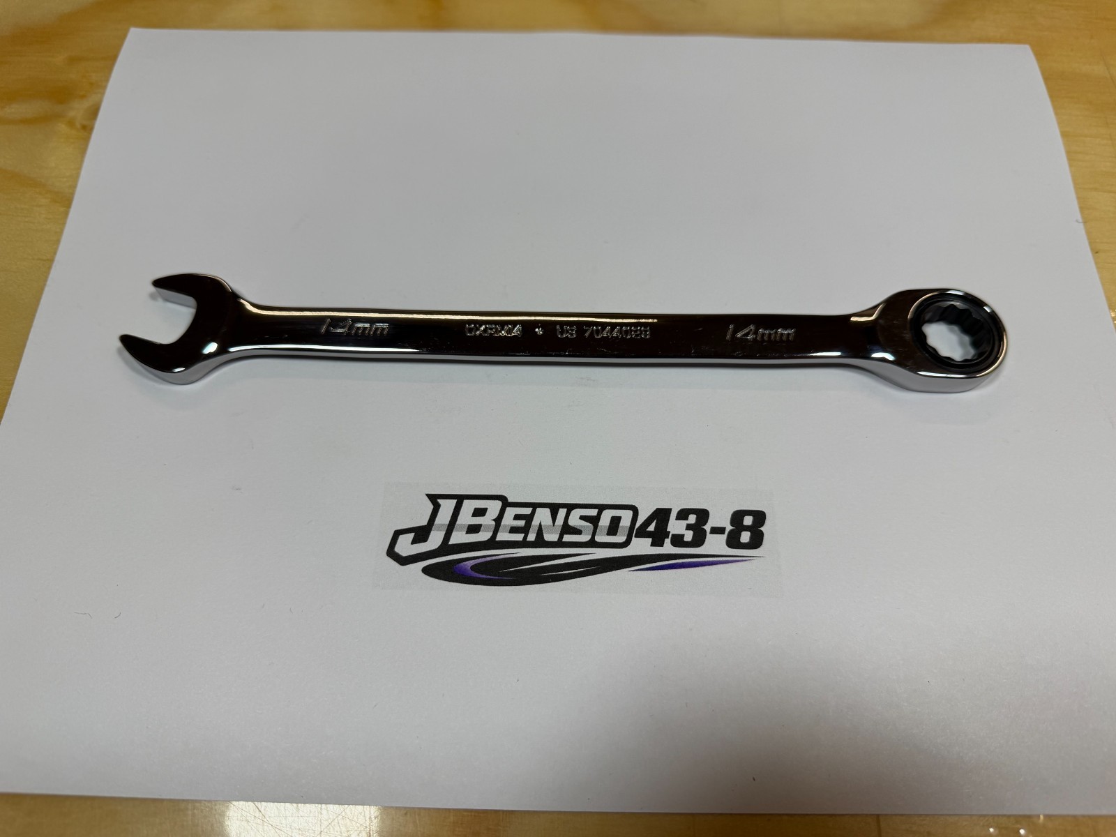 Snap-on Tools NOS 14mm Metric 0° Non-Reversing Ratcheting Combo Wrench OXRM14