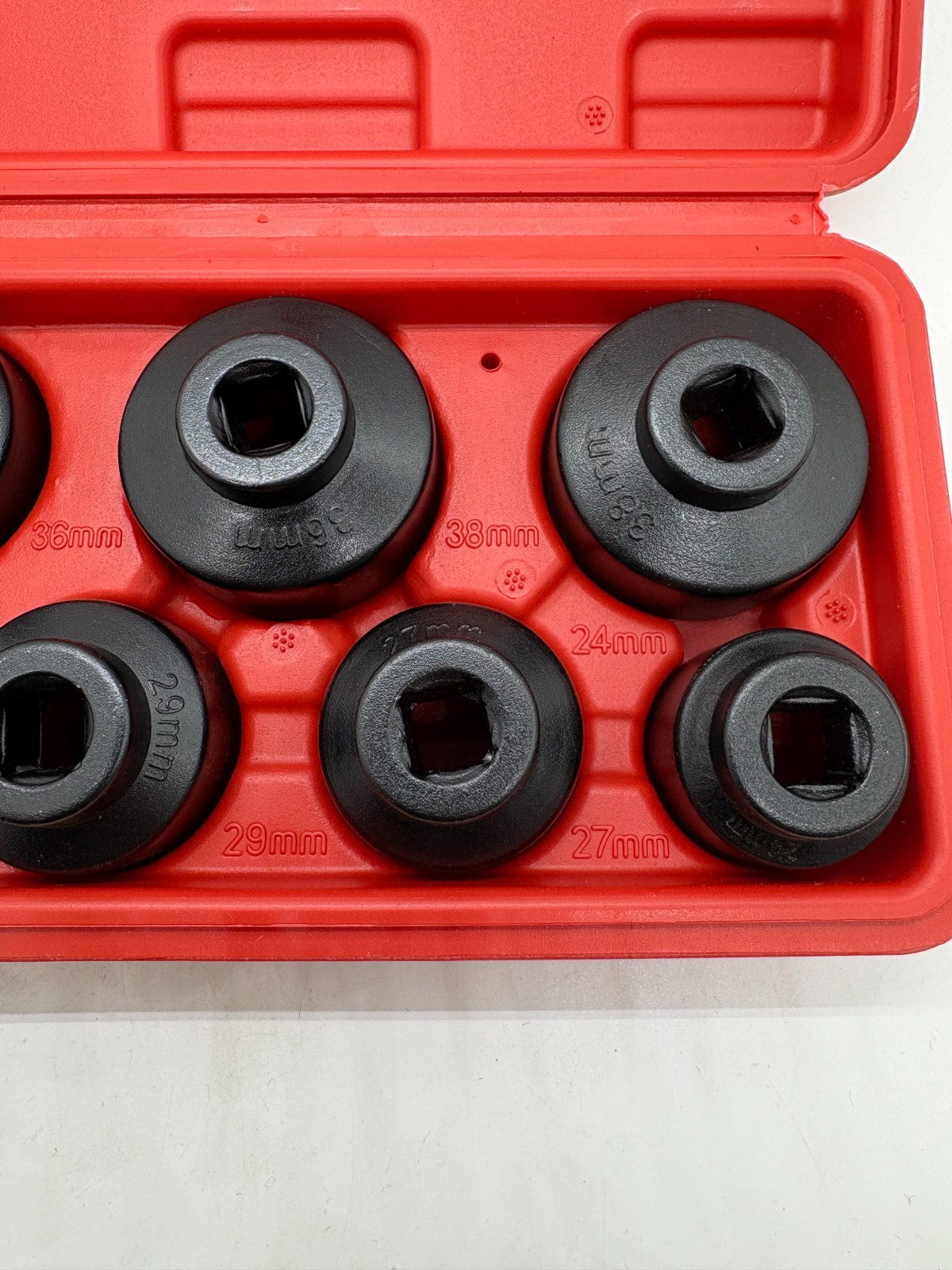 7-Pc Oil Filter Cap Wrench Socket Set 24mm 29mm 27mm 30mm 32mm 38mm Tool