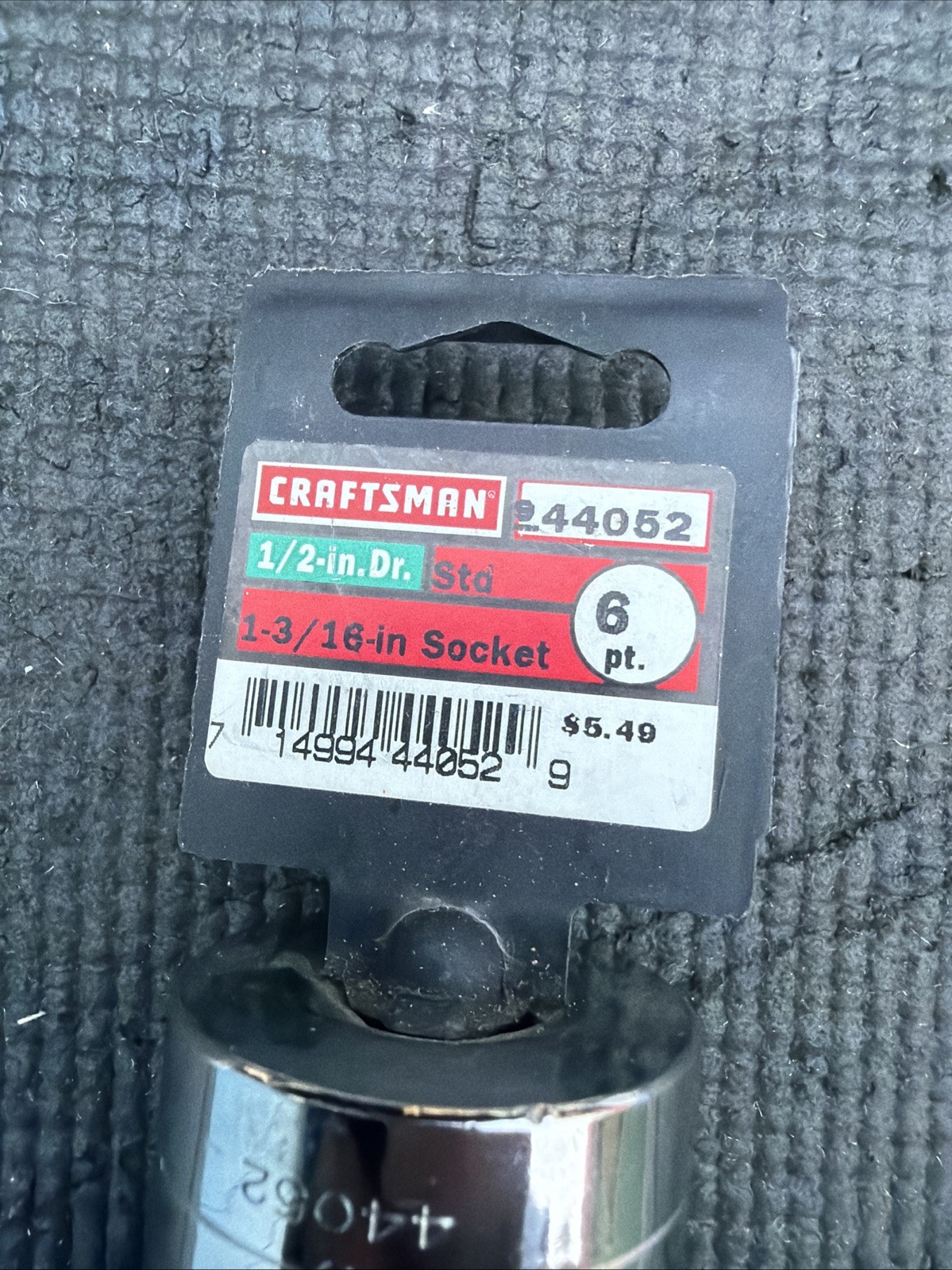 Rare Size Sears Craftsman USA Nos 1/2” Drive Socket 1-3/16” 44052 Largest Made 6