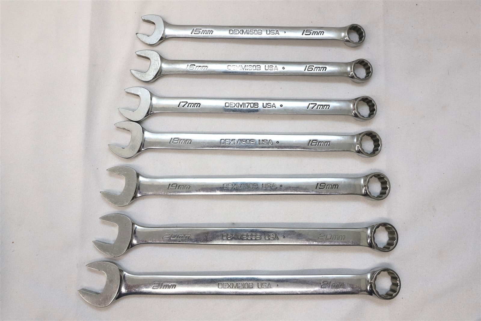 Snap-on 7 pc 12-Point Metric Flank Drive Plus Combination Wrench Set (15 – 21mm)