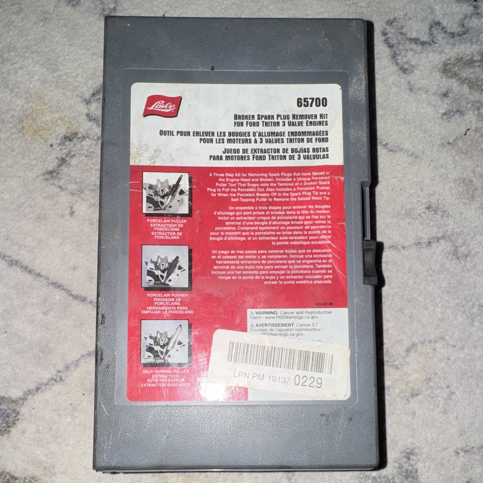 Lisle 65700 Broken Spark Plug Remover Ford Triton