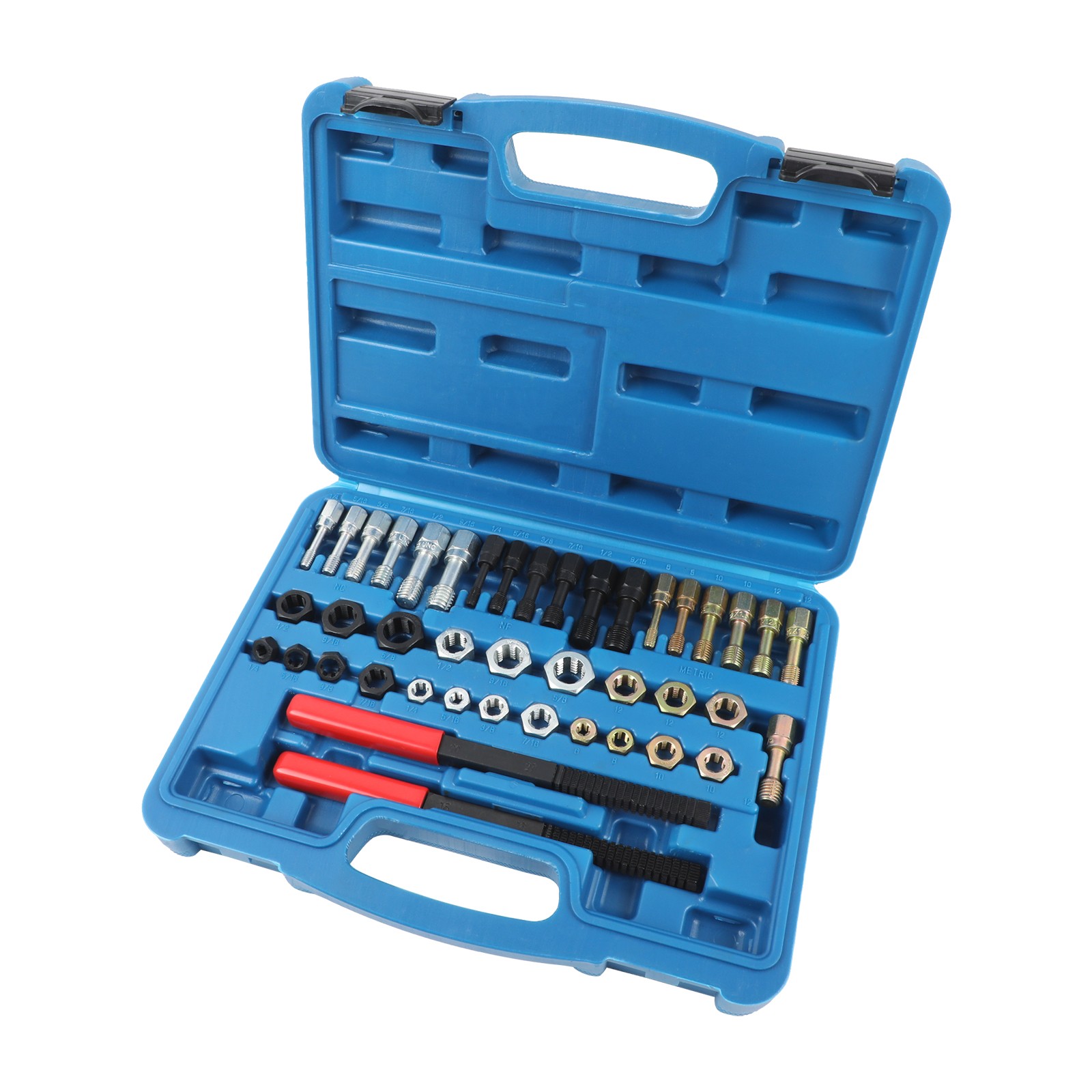 42 Pieces Thread Repair Chaser Tool Kit UNC UNF Metric Rethread Restore Set