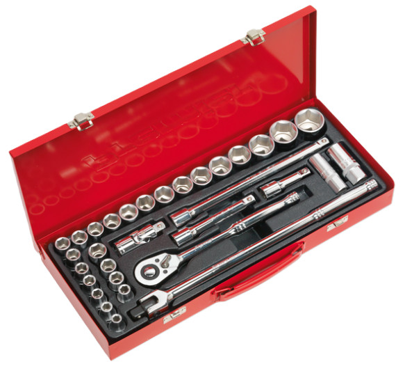 Sealey AK693 1/2 Sq Drive 6pt Walldrive Socket Set Metric Imperial