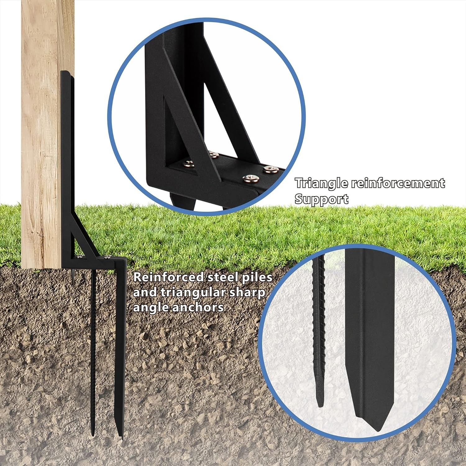 1PCS Fence Post Repair Kit Heavy Duty Fixer Anchor Ground Spike, 1 PCS