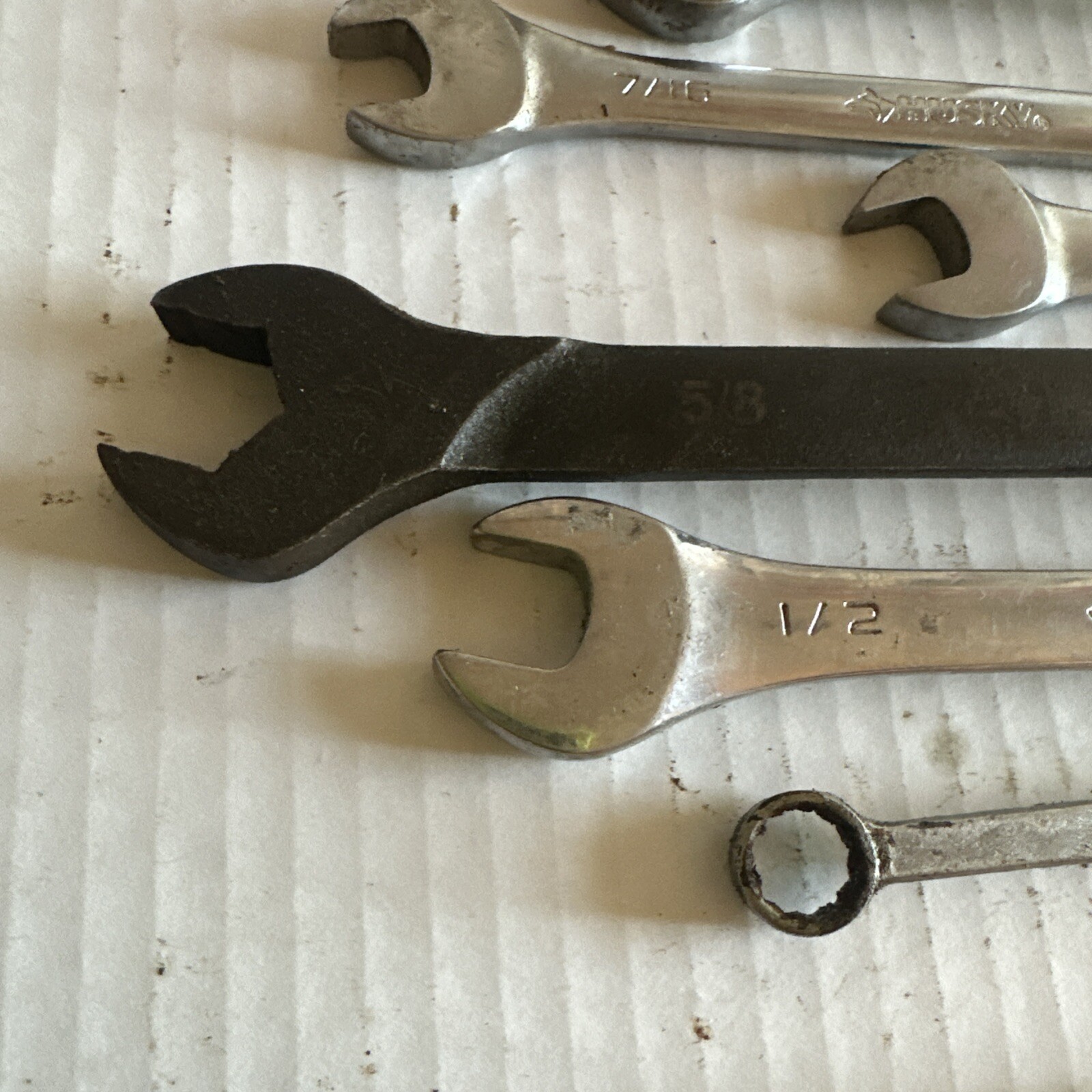 lot of 9 Husky wrenches Standard various sizes forged in U.S.A. drop steel VGC