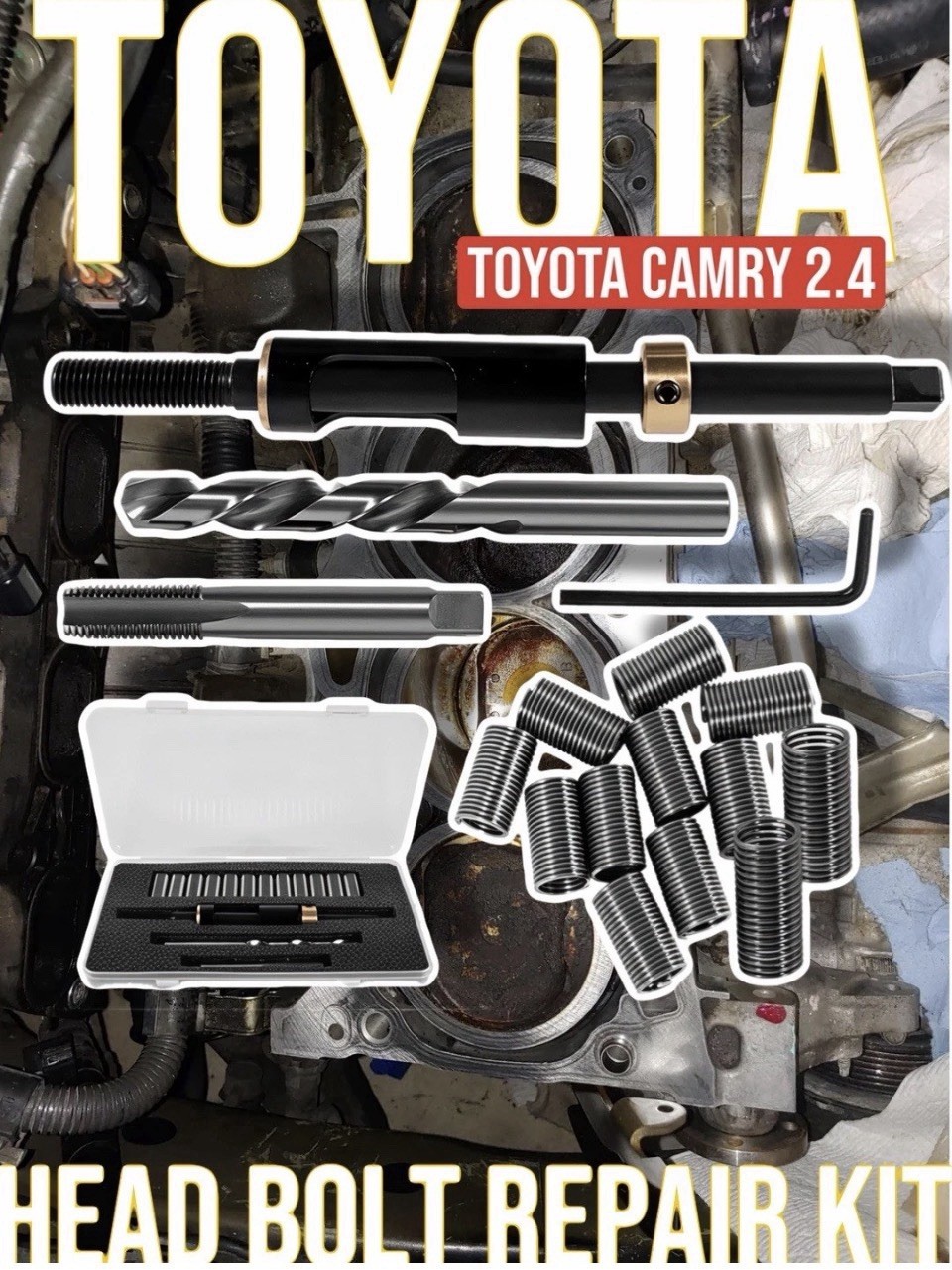 M11X1.5 TOYOTA INSERTS 2.4 2AZFE / 2.0 1AZFE CAMRY HEAD BOLT THREAD REPAIR KIT