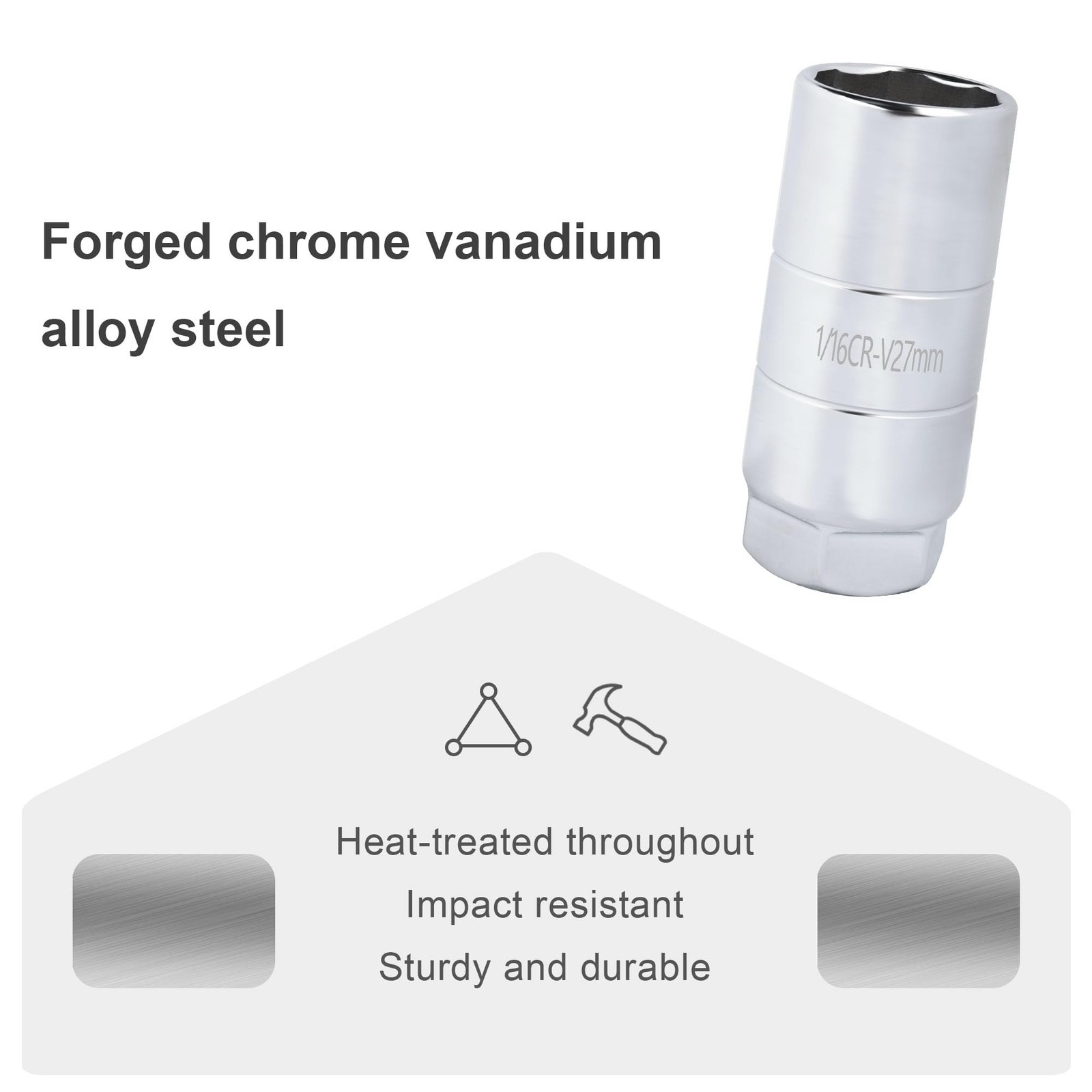 Oil Pressure Sensor Socket,1 1/16 Socket 2 5/8″ Long One Size, Silver