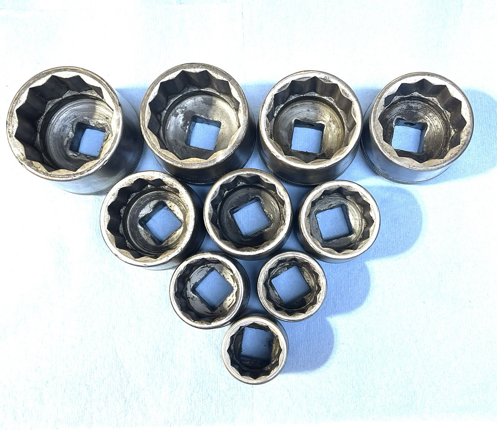 Vntg Blackhawk USA 3/4 Drive 12pc. Socket Set Push Through Ratchet and Extension