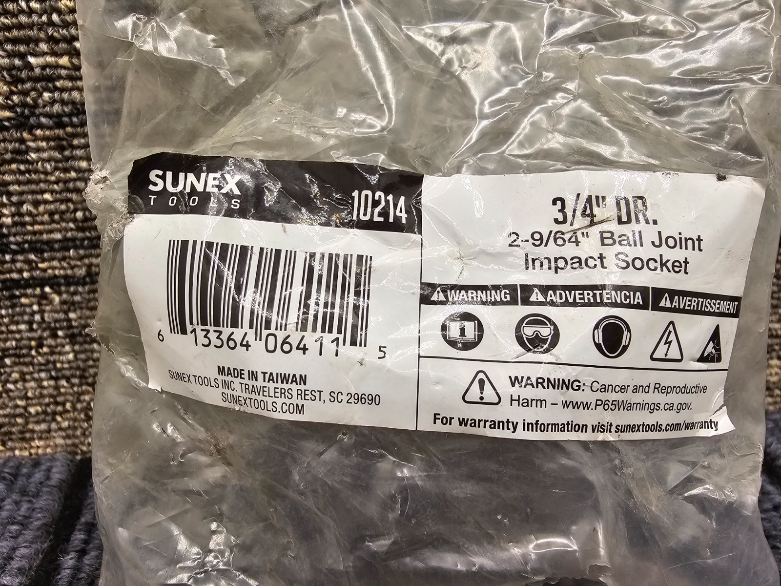 Sunex Tools 10214 3/4″Drive 6-Point 2-9/64″ Ball Joint Impact Socket Black Oxide