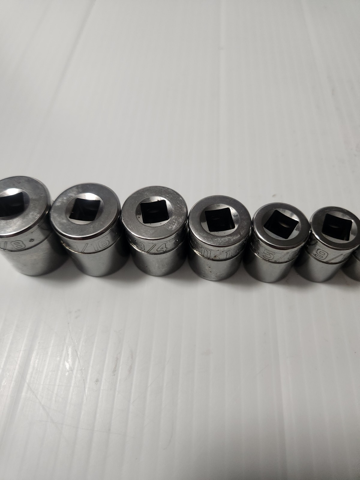 Snap-on 11pc 3/8 SAE Drive Shallow Flank Drive Socket Set 211FSY New